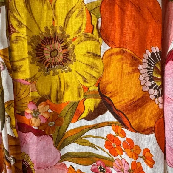 Alemais Floral Linen Midi - Picture 2 of 5